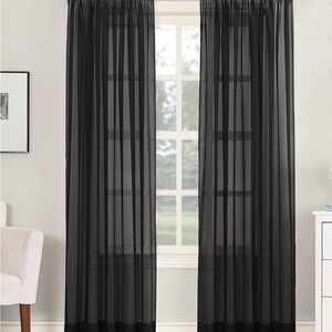 Elegant Black Sheer Curtains (4)
